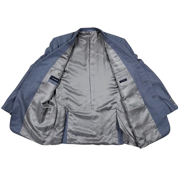 Ermenegildo Zegna 3 Button Wool & Silk Blue & Brown Sports Coat Blazer Size 44R - Picture 3 of 10